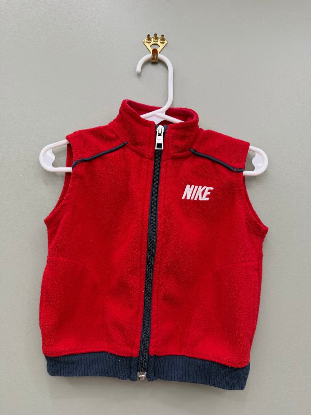 Nike Baby Red Fleece Zip Vest Size 12M